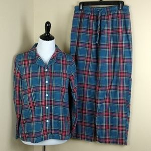 LL Bean Flannel Pajama Set MacBeth Plaid Tartan